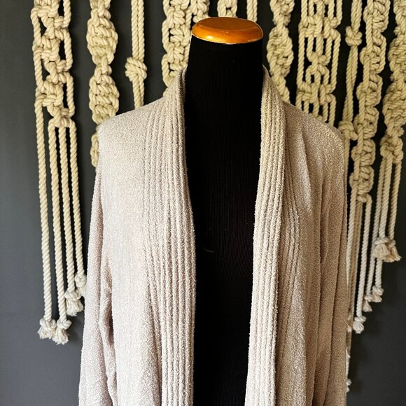 Barefoot Dreams CozyChic Lite Catalina Long Cardigan Beige SZ 2X Lagenlook Cozy - Picture 3 of 10